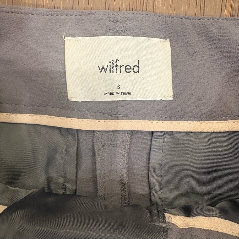 Wilfred (Aritzia) $148 Tie-Front Ankle Pant in Comet Grey Size 6 w/ belt EUC - Picture 12 of 16